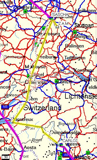 [Map of Orino to Neuenburg Route]