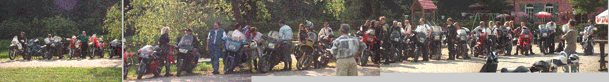 [Several photo's of all the bikes at EP2 outside the hotel stiched together]