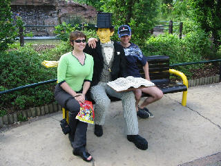 [Adamada poseing with Lego man reading a Lego book]