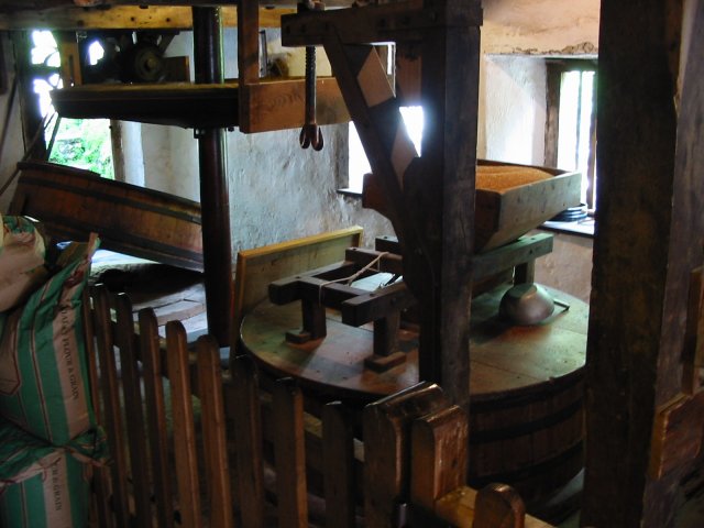 [Photo of the mill stones at Dunster Mill]