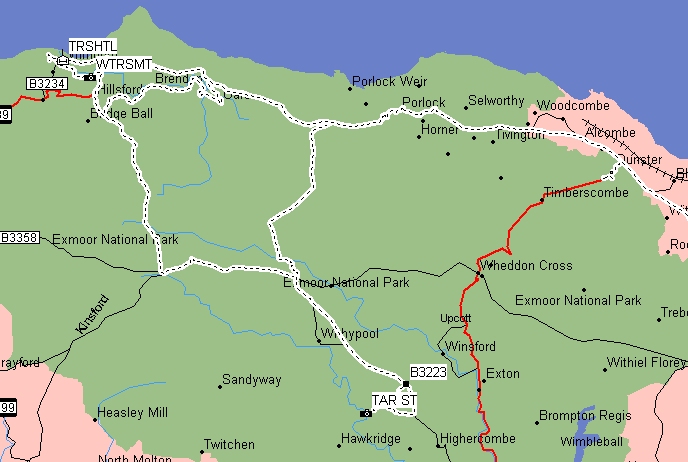 [GPS track over Exmoor]