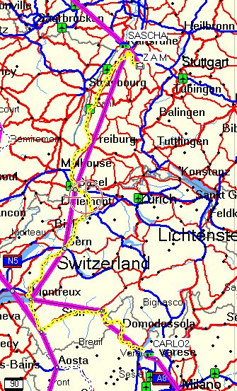 [Map of Orino to Neuenburg Track]