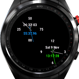 Approach S70 with Decimal and 'Normal' time showing angled (Decimal to the left and above)