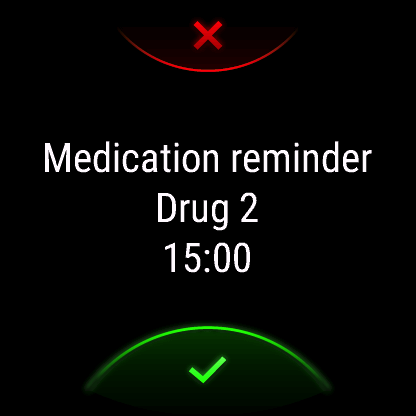 Medication information reminder when in background