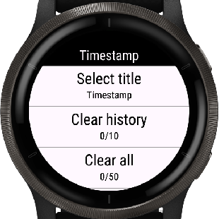Timestamp menu view